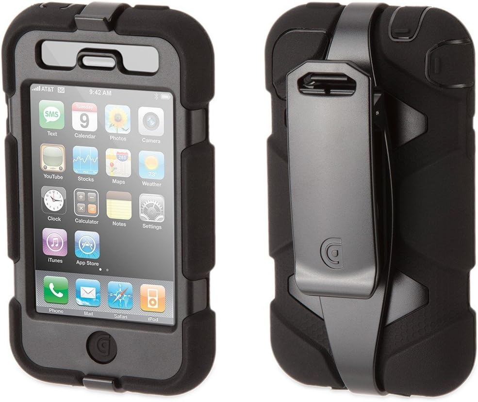 Griffin Black/Black Survivor All-Terrain Heavy Duty Case for iPhone 3G/3GS - Extreme-duty case