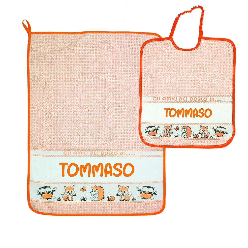 Bavaglini In Spugna Bubabù - Confezione 6 Pezzi, Cotone 100%, Made In Italy, Motivo Amici Del Bosco - Foto 6