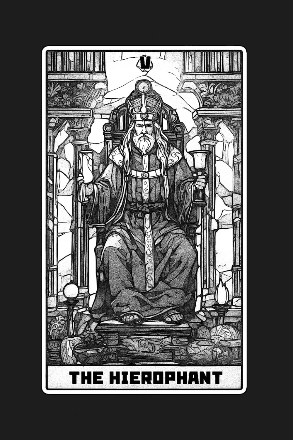 The Hierophant - Tarot Card Notebook (Dark Ed.): A5 Ruled Lined