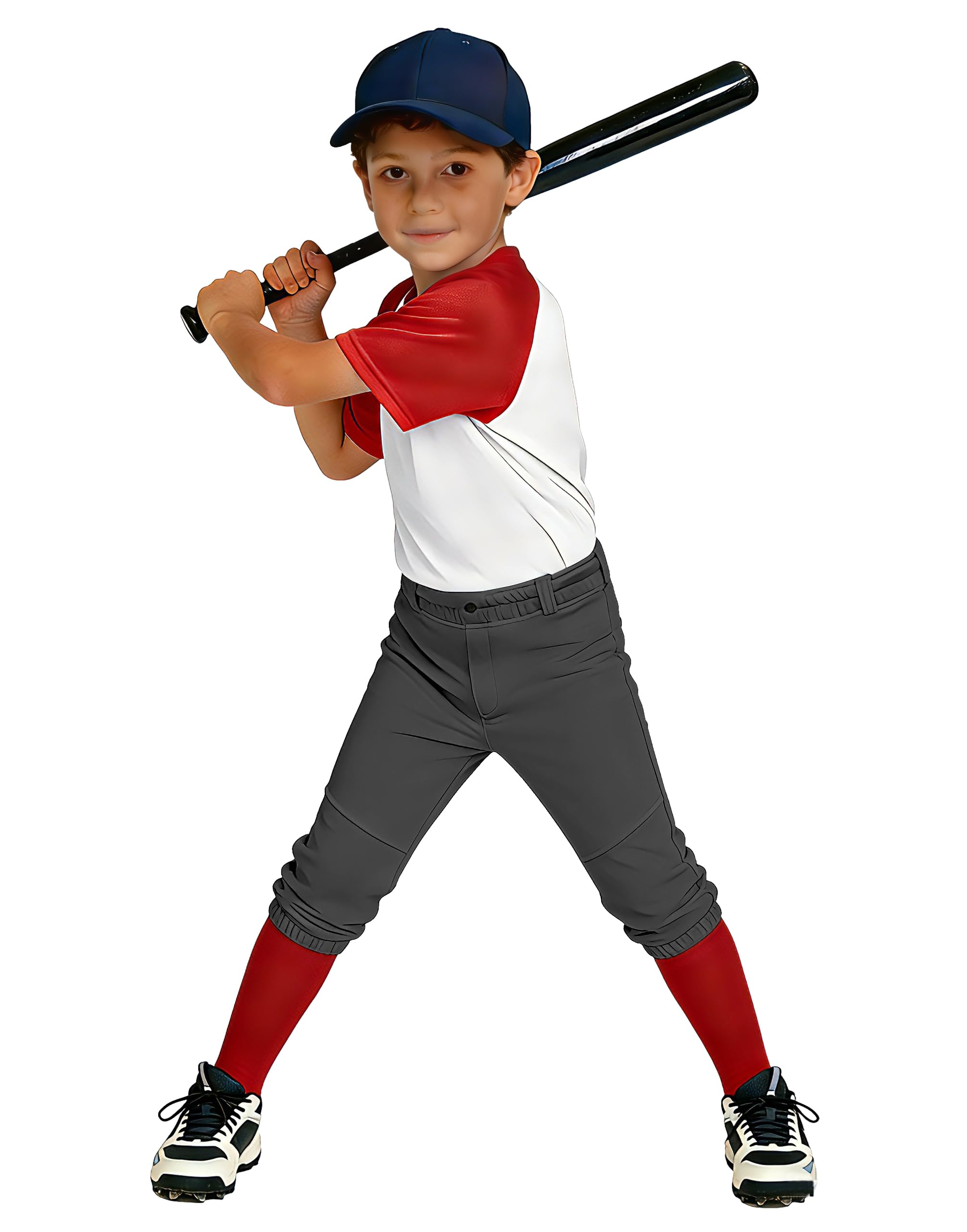 MIVEI 2T/3T/4T/5T-16Y Toddler Youth Boys Baseball Pants - Kids Gilrs Tee Ball Softball Football Pants with Belt Loop UPF50