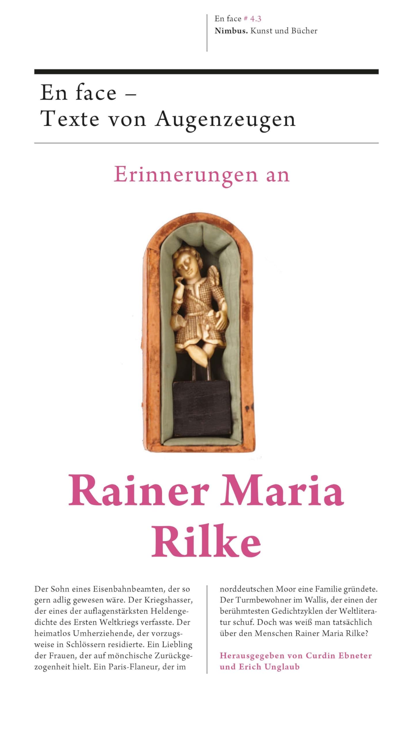 Erinnerungen an Rainer Maria Rilke: En face - Texte von Augenzeugen