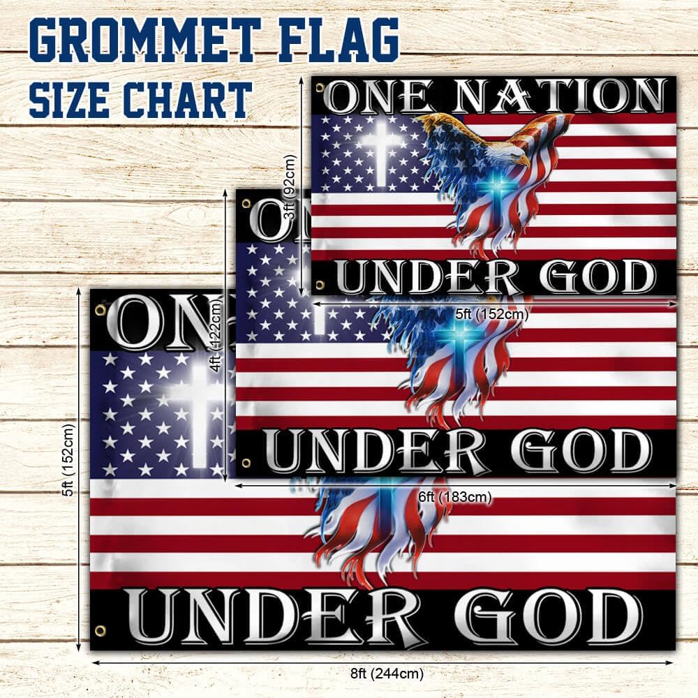 FLAGWIX 3x5 Patriotic American Flags, 4th of July Decorations, One Nation Under God American Eagle Flag - Double Sided, Heavy Duty Canvas - Decorations for Indoor, Outdoor Decor Flag with Grommets