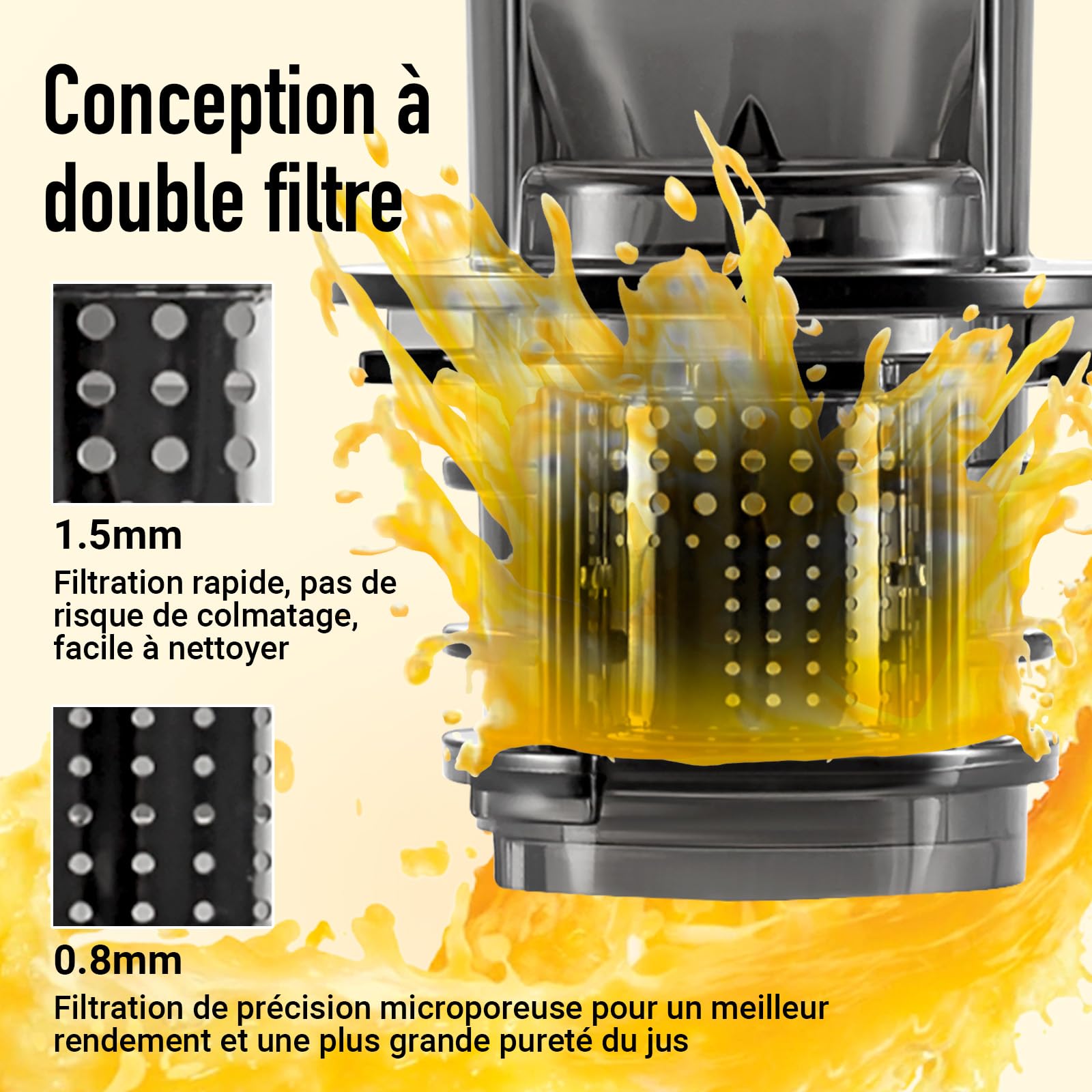 Ventray Extracteur de Jus - Slow Juicer Pression Douce 60 Tours, Presse à froid, Fonction de Mastication Inversée, Extracteur de Jus de Fruits et Légumes Sans BPA, Facile à nettoyer, Vert Perroquet