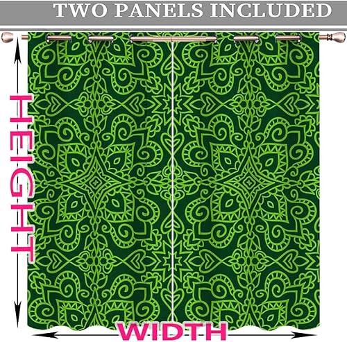 Miniatura 3 de Cortinas verdes para habitación, cortinas oscuras decorativas para puerta, sala de estar, 85 pulgadas de ancho por 108 pulgadas de alto