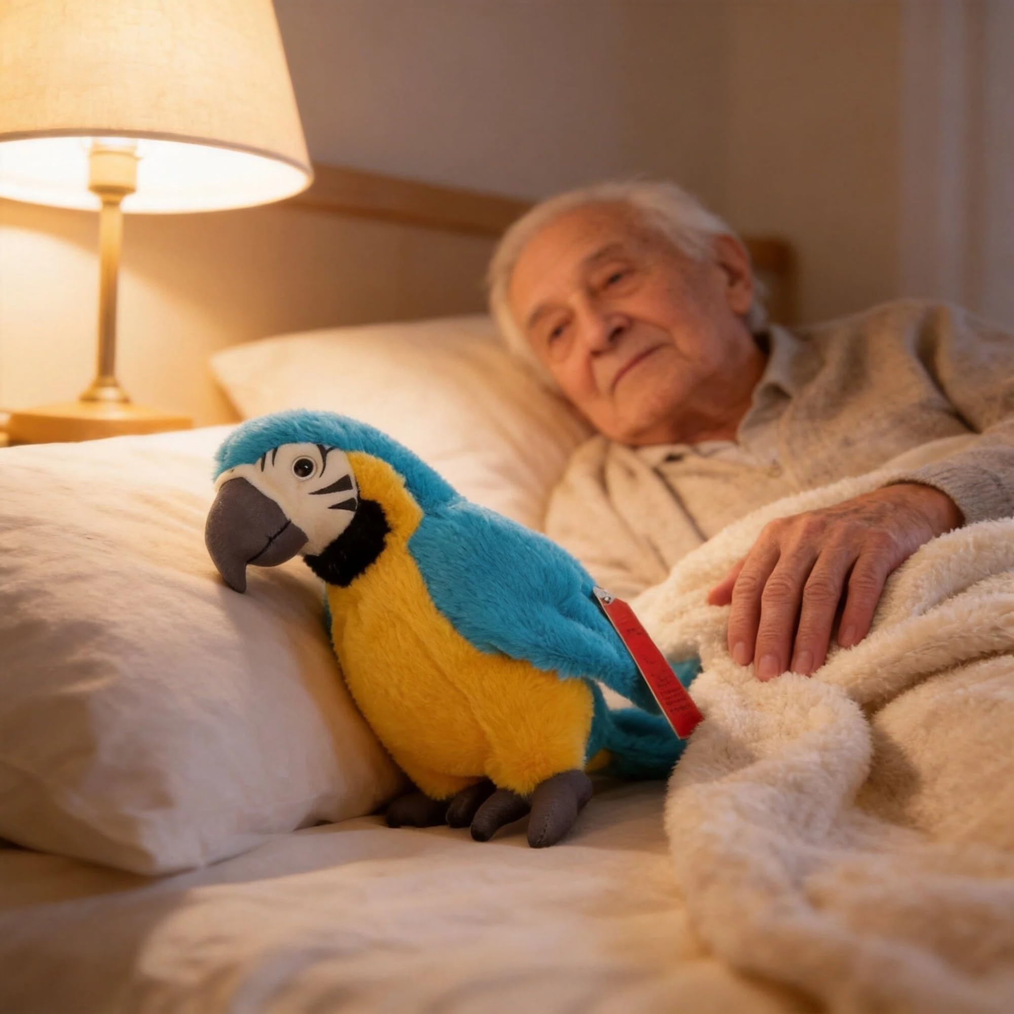 Parrot Plush Sensory Fidget with Substantial Anxiety Support, 11 In | Sensory plush for seniors, anxiety relief for elderly, tactile plush companion for adults, fidget‑style comfort(Azul)