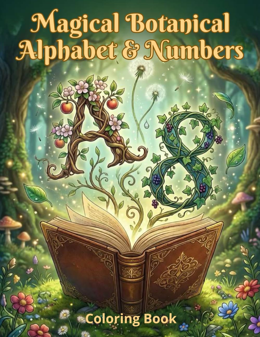 Magical Botanical Alphabet & Numbers: Intricate Floral Letters & Numbers: A Relaxing Coloring Book for Adults.