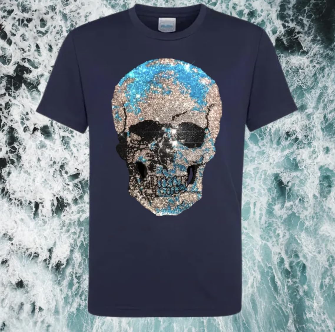 Amazon.com: Turquoise Silver Rhinestone Iron on Motif, Heat