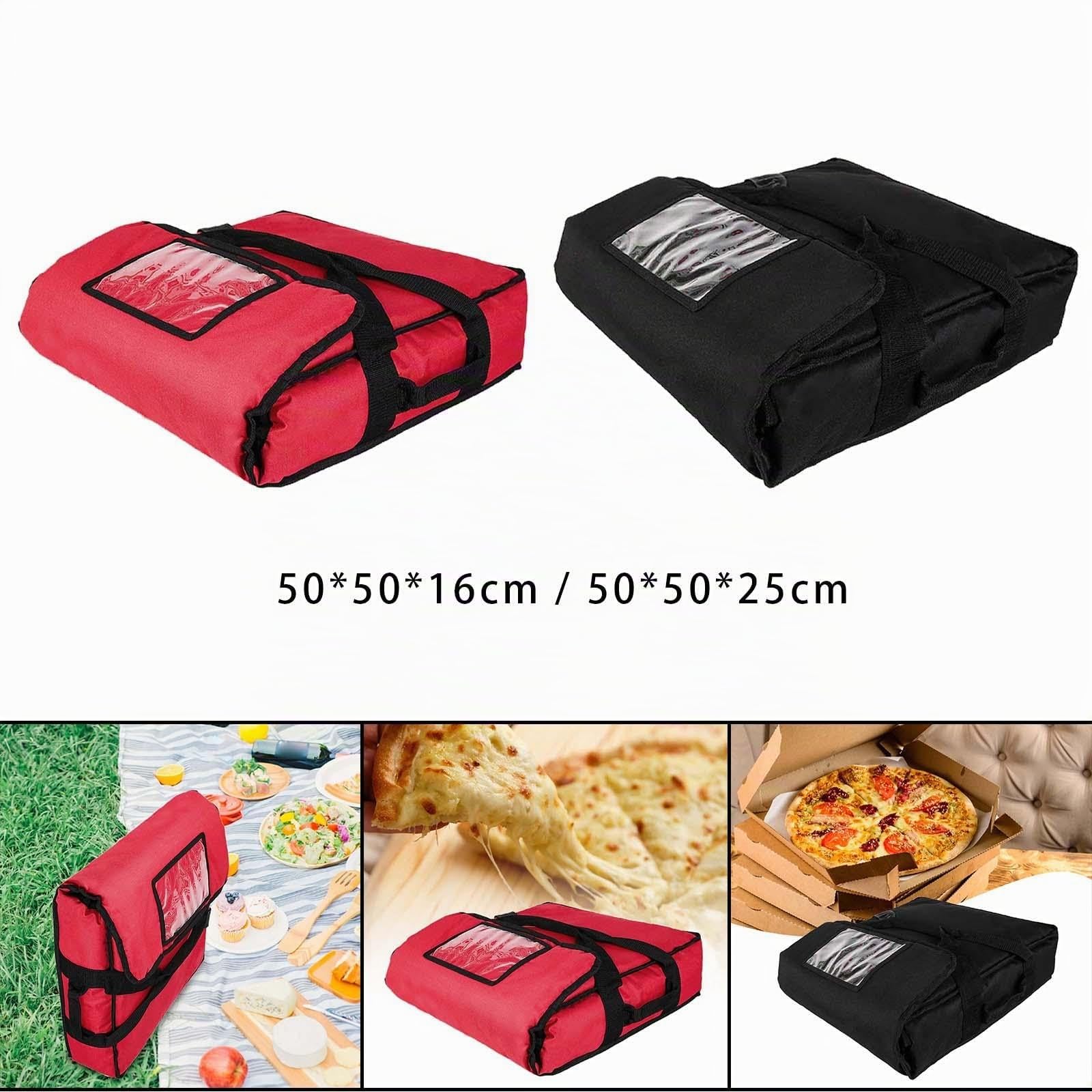Gralara Pizza-Develivey-Tasche, Pizza-Wärmetaschen, Lebensmittel-Liefertasche, Pizza-Box-Delivery-Taschen für den persönlichen und professionellen Gebrauch, Rot 50x50x16cm