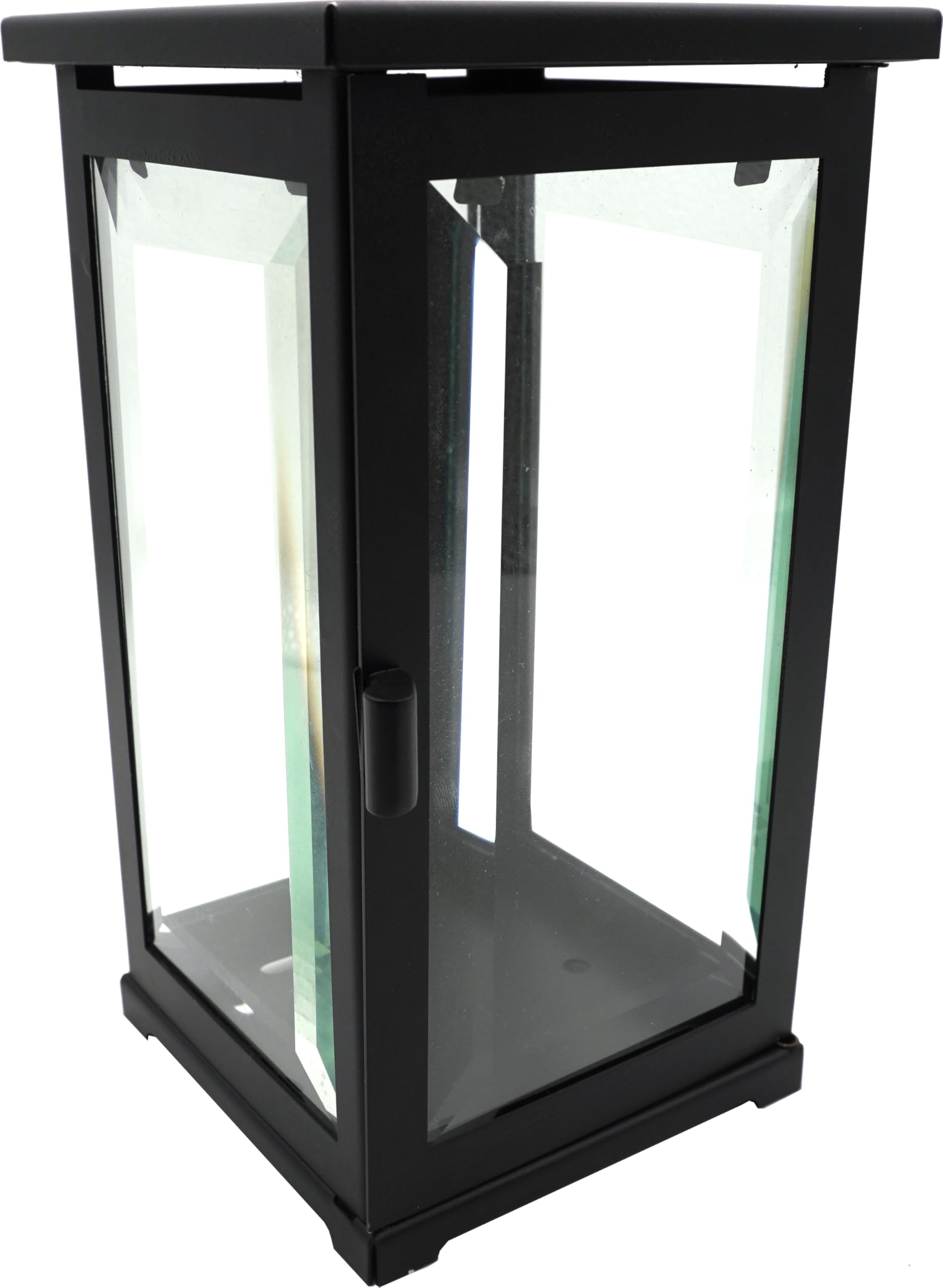 Wysokiej jakości lampa nagrobna ze szkłem fasetowym, nowoczesna, 21 cm (czarna)