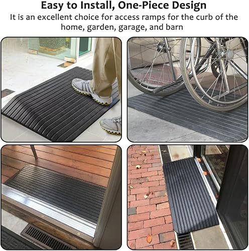 Miniatura 5 de Threshold Ramp Doorway - Wheelchairs & Power Scooters Road Curb Ramp for Steps, Driveway, Curb, 35.8" Lx18 Wx3 H