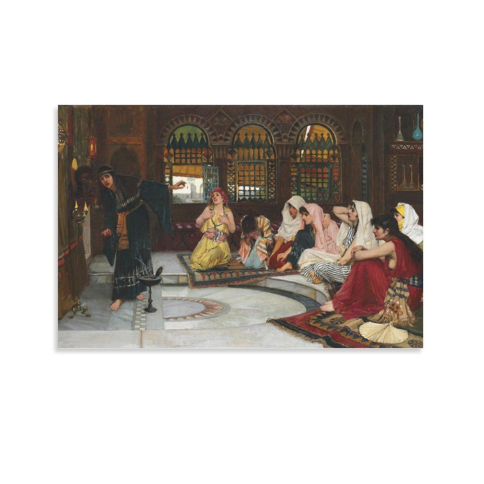 John William Waterhouse Prints 《Consulting The Oracle 1884》 Wall Art Poster Artworks Canvas Room Aesthetic Wall Art Prints Decor Framed-unframed 12x18inch(30x45cm)