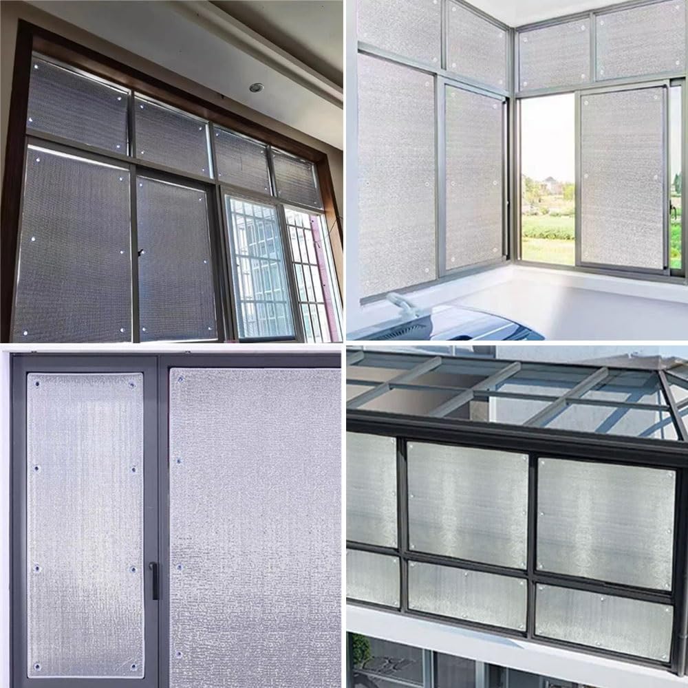 Riflettore termico per finestre, doppia pellicola in alluminio da 6 mm per controllo del calore, protezione solare e privacy, soluzione di colorazione riflettente (grigio, 1 confezione)