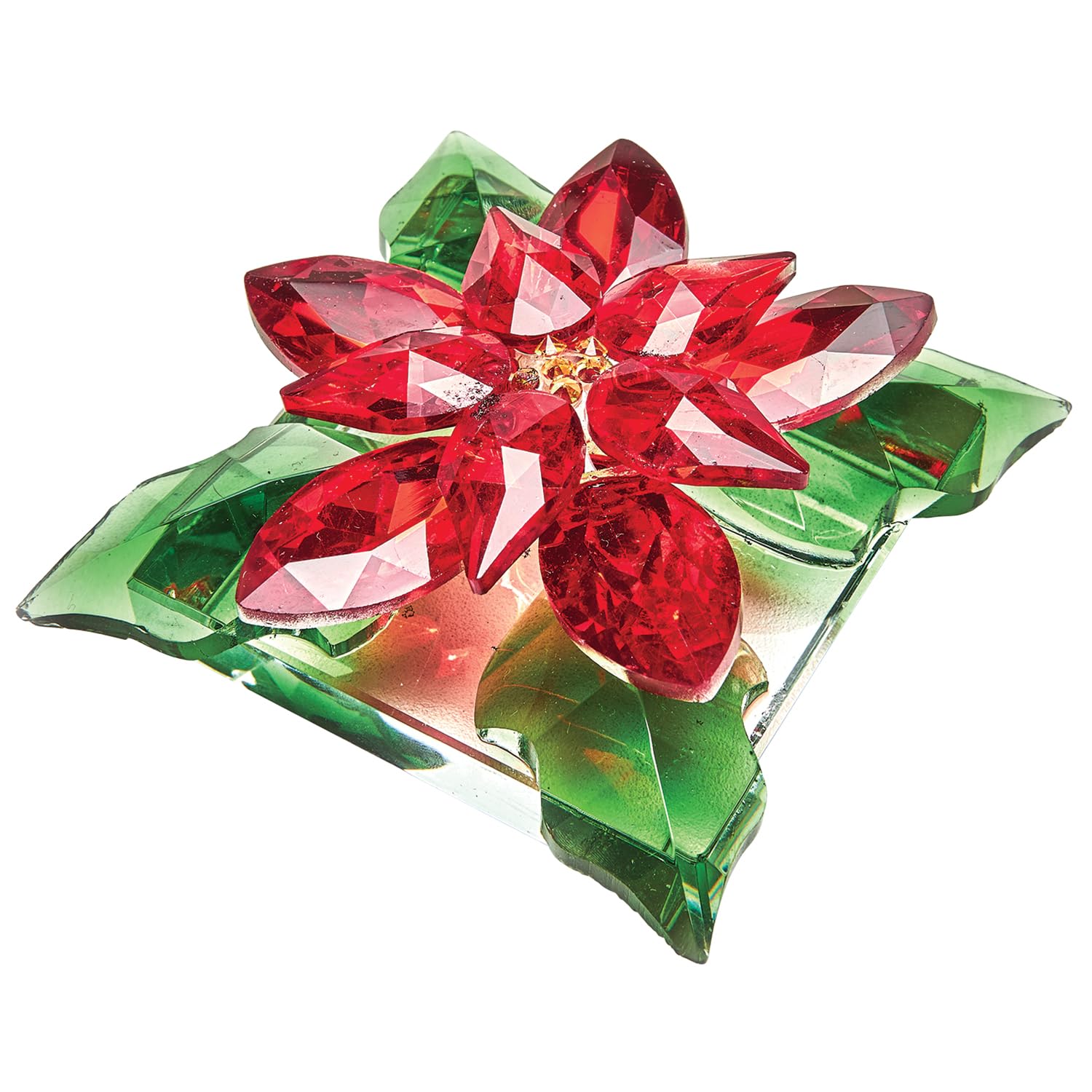 Bits and Pieces Crystal Poinsettia Figurine