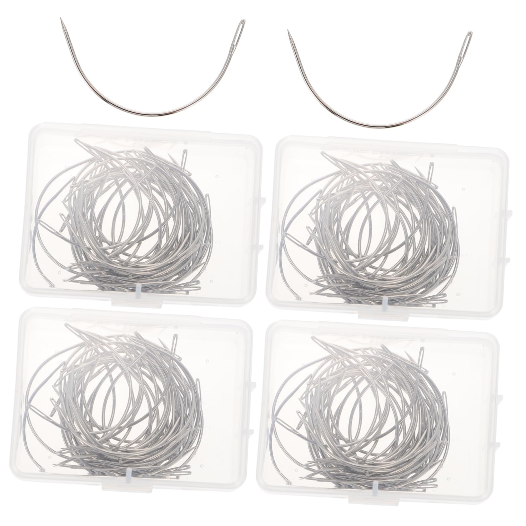 OSALADI Convenient Curved Sewing Needles Portable Upholstery Needles with Each for Hand Sewing and Weaving Projects