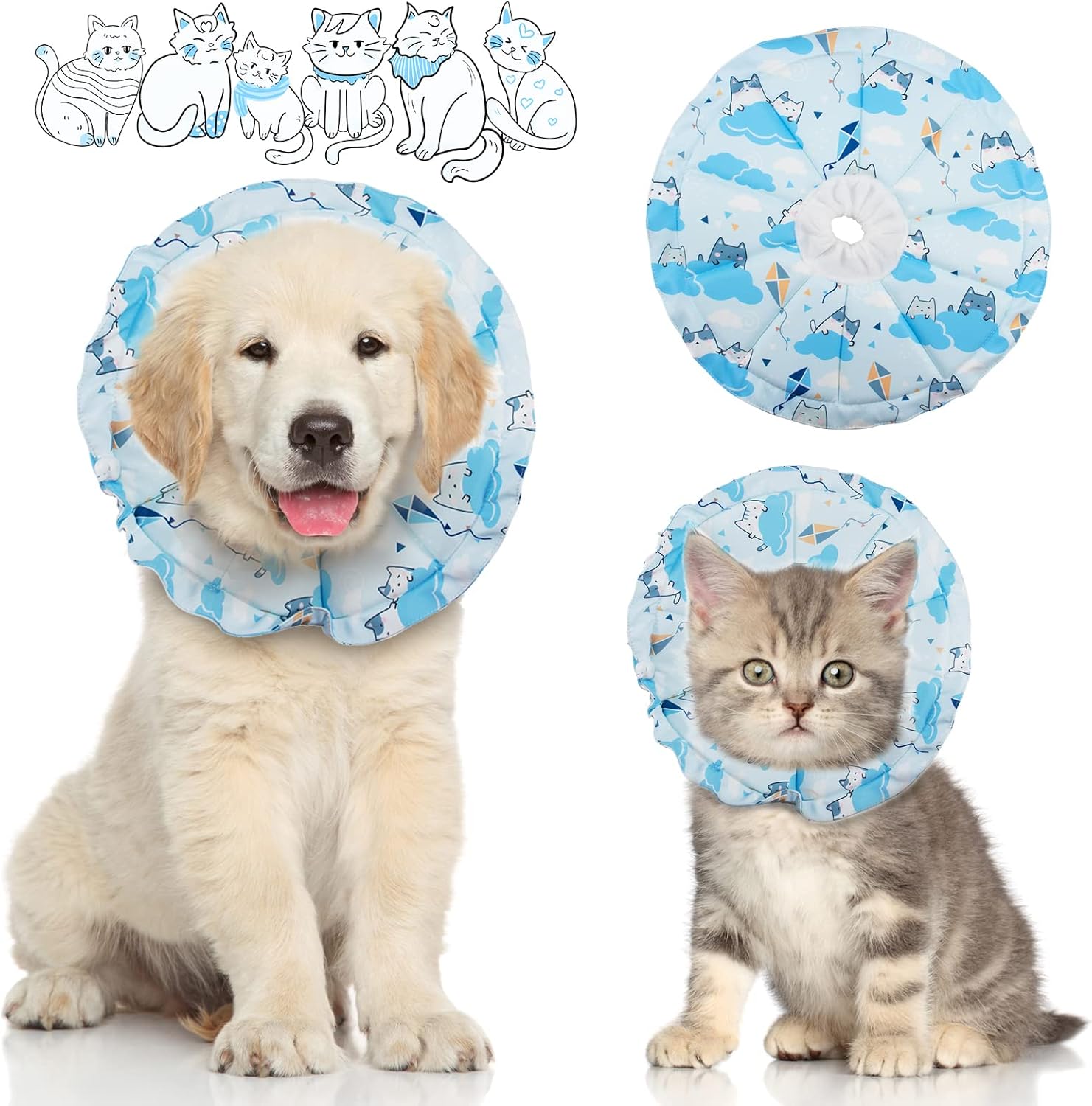 Buy VRORFUN Cat Cone Collar Soft, Cute Medium Cat Recovery Collar