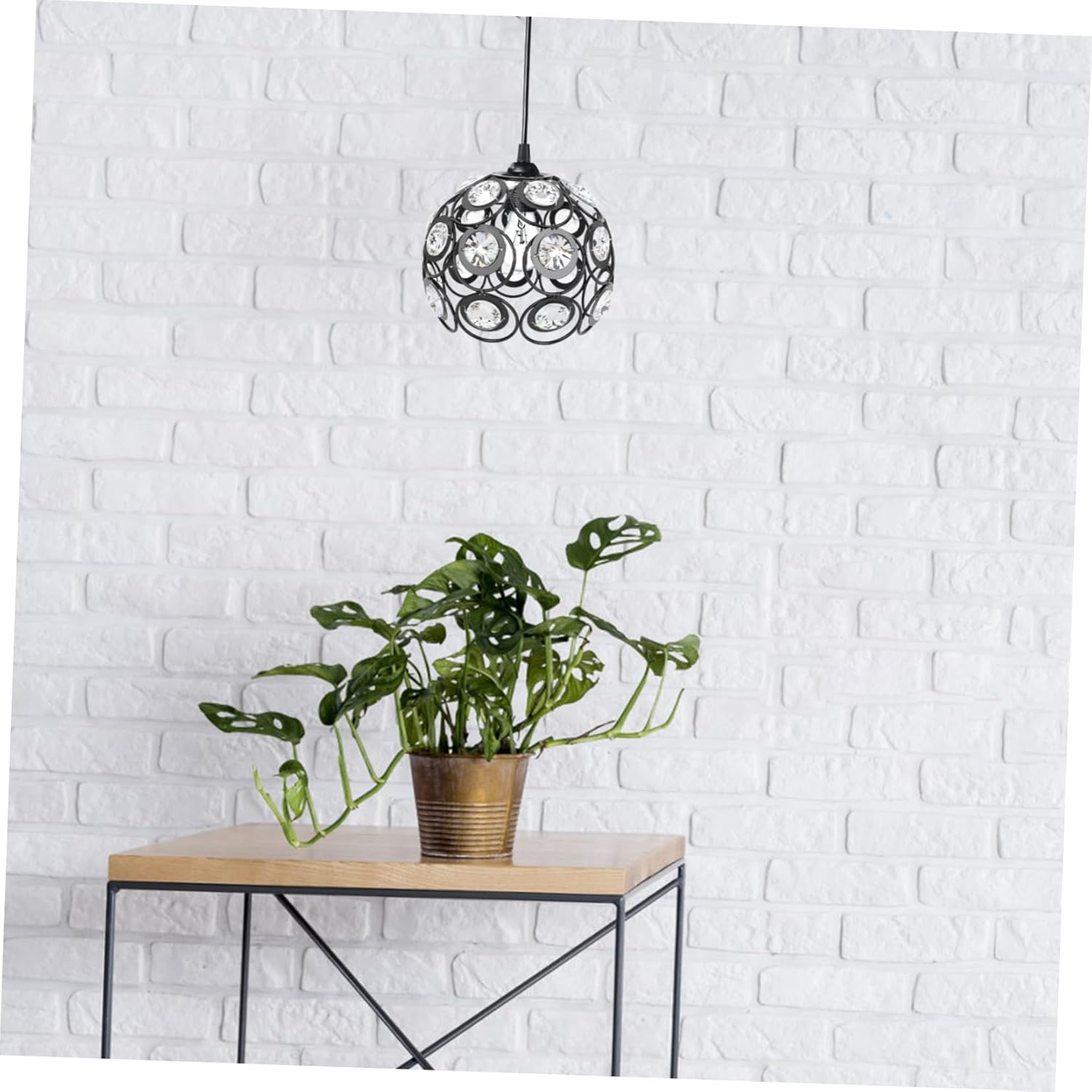 Gadpiparty Elegant Indoor Lampshade Decorative Crystal Chandelier Cover Black Design for Modern European Style Lighting Easy Installation for Use