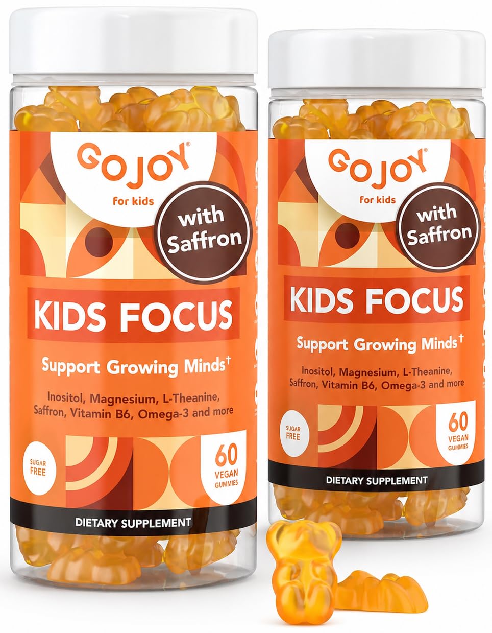 GOJOY NATURALS Kids Focus Gummies – Saffron, Magnesium Glycinate, L-Theanine & Inositol Supplement for Kids & Teens – Focus, Attention & Calm – Vegan, Sugar-Free — Amazon image 9