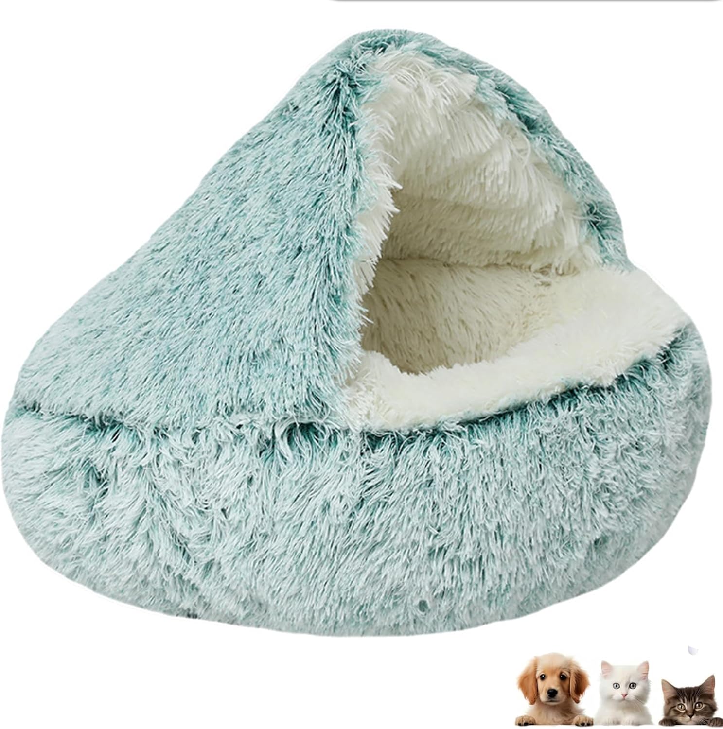 Small Dog Bed Cat Bed, Round Donut Calming Cat Beds, Cozy Cocoon Dog Bed, Winter Pet Plush Bed, Cozy Cocoon Pet Bed for Dogs, Cocoon Dog Bed,Covered Cozy Pet Plush Bed, Winter Paw Nest Dog Cat Bed.