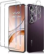 LiiLaa Screen Protector for Vivo V50 Lite 4G/5G for Tempered Glass, Pack of 2 Tempered Glass Protective Film with 2 Pieces Camera Protection, 9H Screen Protection, Ultra Clear Protective Glass