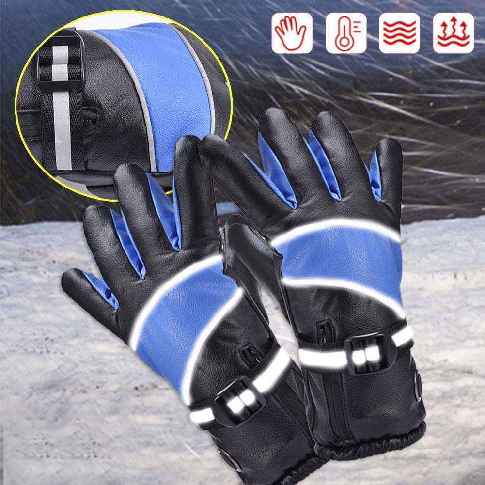 CHEWYNP Calentadores de Manos eléctricos a Prueba de Agua Guantes 7.4V 2600MAH / 3000MAH / 4000MAH Guantes de Moto de esquí Recargables Guantes térmicos Reflectantes de Pantalla táctil de