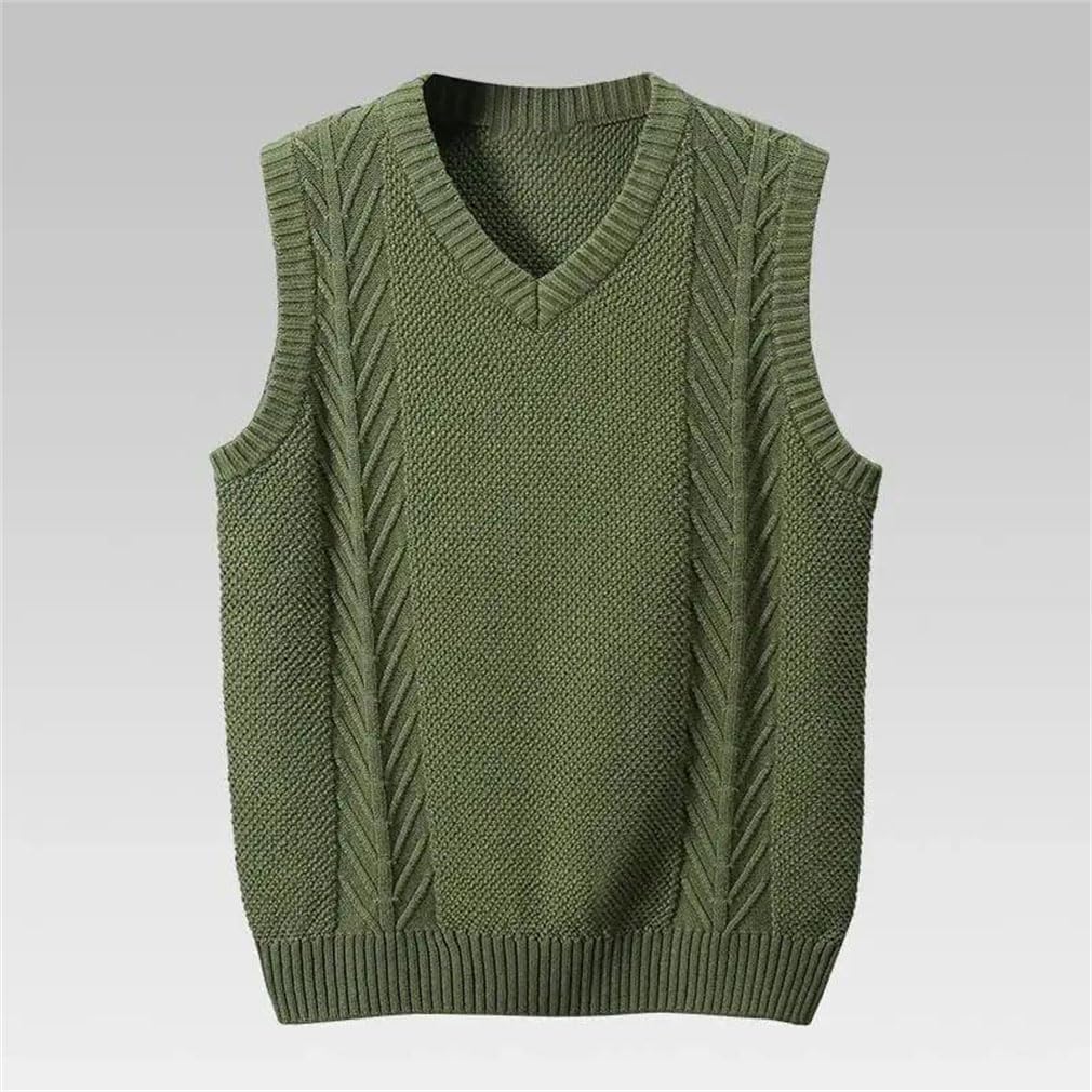 Men Business Casual Thick Vest Men's V-Neck Sweater Waistcoat Male Loose Knitted Sleeveless Tops