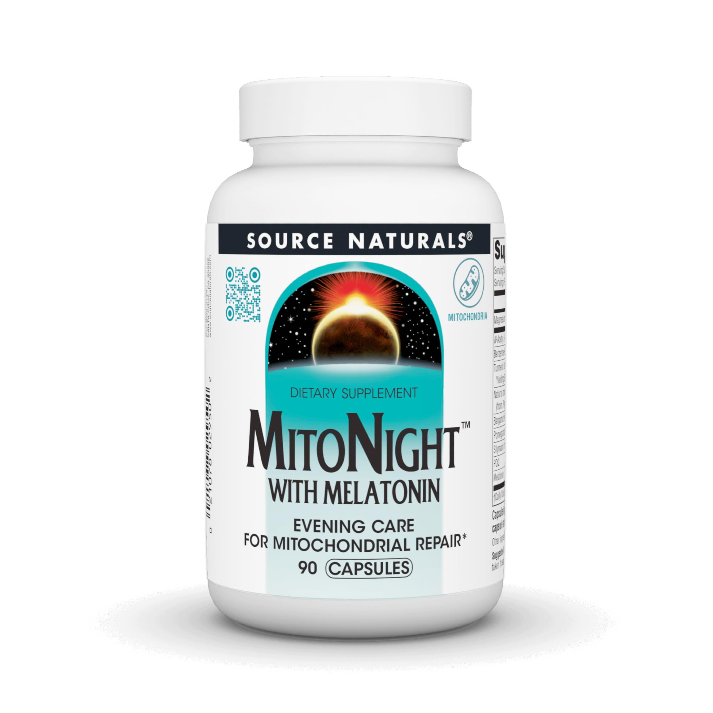 Source Naturals MitoNight™ with Melatonin, Evening Care for Mitochondrial Repair* - 90 Capsules