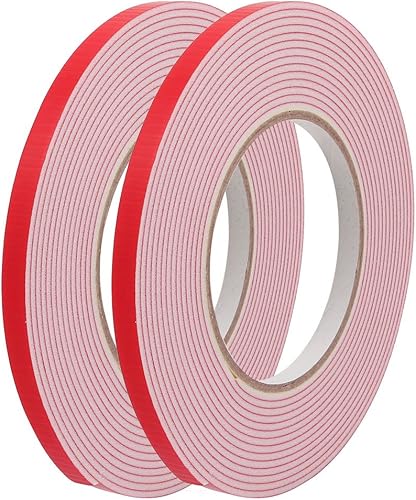 IIVVERR 2Pcs 8mm Width 2mm Thickness Dual-sided Adhesive Shockproof Sponge Foam Tape 5M Length (2Pcs 8mm Ancho 2mm Espesor Cinta adhesiva de espuma