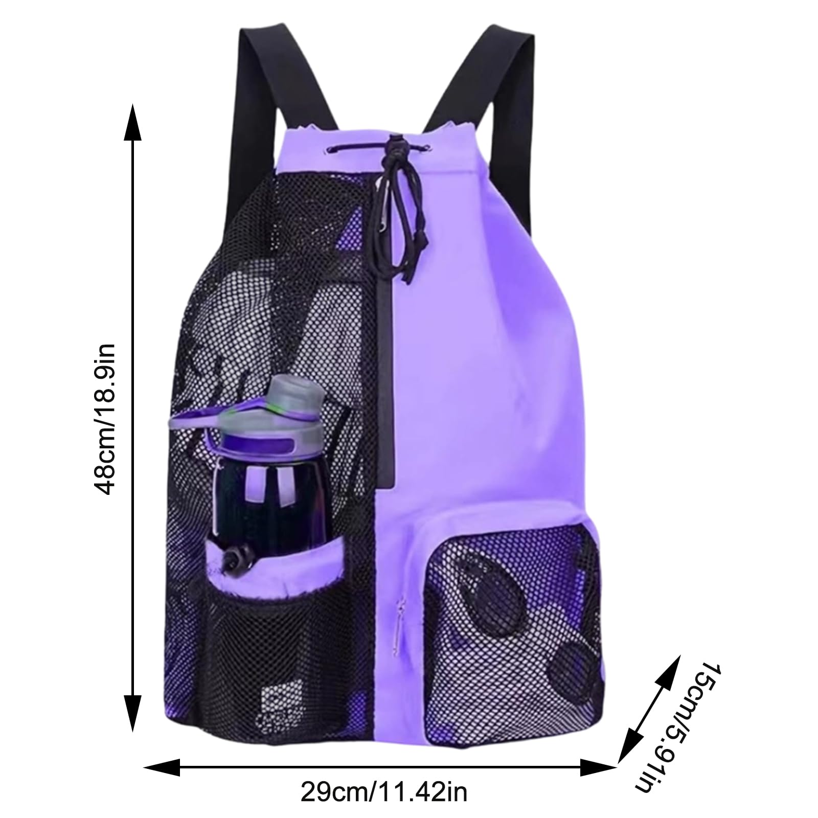 JSTHHTT Mochilas de Cuerdas, Bolsas de Cuerdas Mujer Hombre Mochila, Bolsa de Malla con Cordón en Seco-Húmedo, Natacion Cuerdas Bolsa Piscina Malla para Natación Gimnasio Playa Deporte - 2