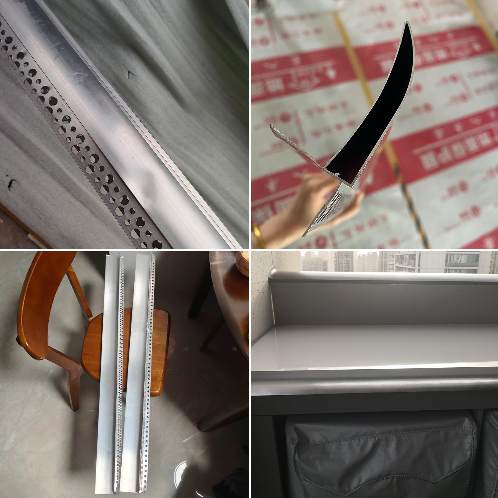 Treppenkantenprofil Gebogene Außenwand-/ Dach-Tropfkante, Wasserfeste Regenabweiser-Leiste aus Aluminiumlegierung, Regenabweiser für Türen (Balkon, Wohnbereich, Geschäft)(Width-5.5cm(2 1/8"))