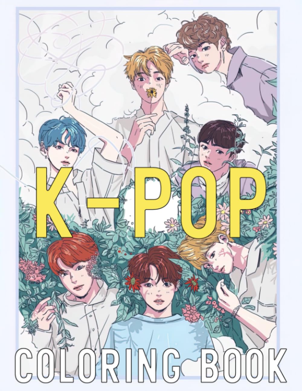 K-POP Coloring Book: Groove to the Rhythms of K-POP with Expressive Artist Illustrations for All Ages Stress Relief & Musical Inspiration