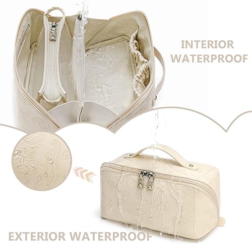 Miniatura 4 de WIWODADI Bolsa de maquillaje de viaje bolsa organizadora de maquillaje de viaje de gran capacidad para mujer bolsa organizadora de maquillaje