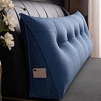 Vista 8 de Almohada triangular para cabecero, cojín triangular de color sólido, almohada de descanso en cama, almohada extraíble con soporte de cuña grande Rosa