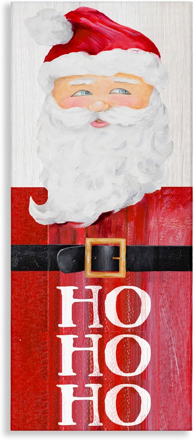Stupell Industries 'Santa Clause Rustic Red Suit Charming Christmas', Canvas Art, 13 x 30 Inches, Easy to Hang and Sturdy, Made in USA, by Lanie Loreth