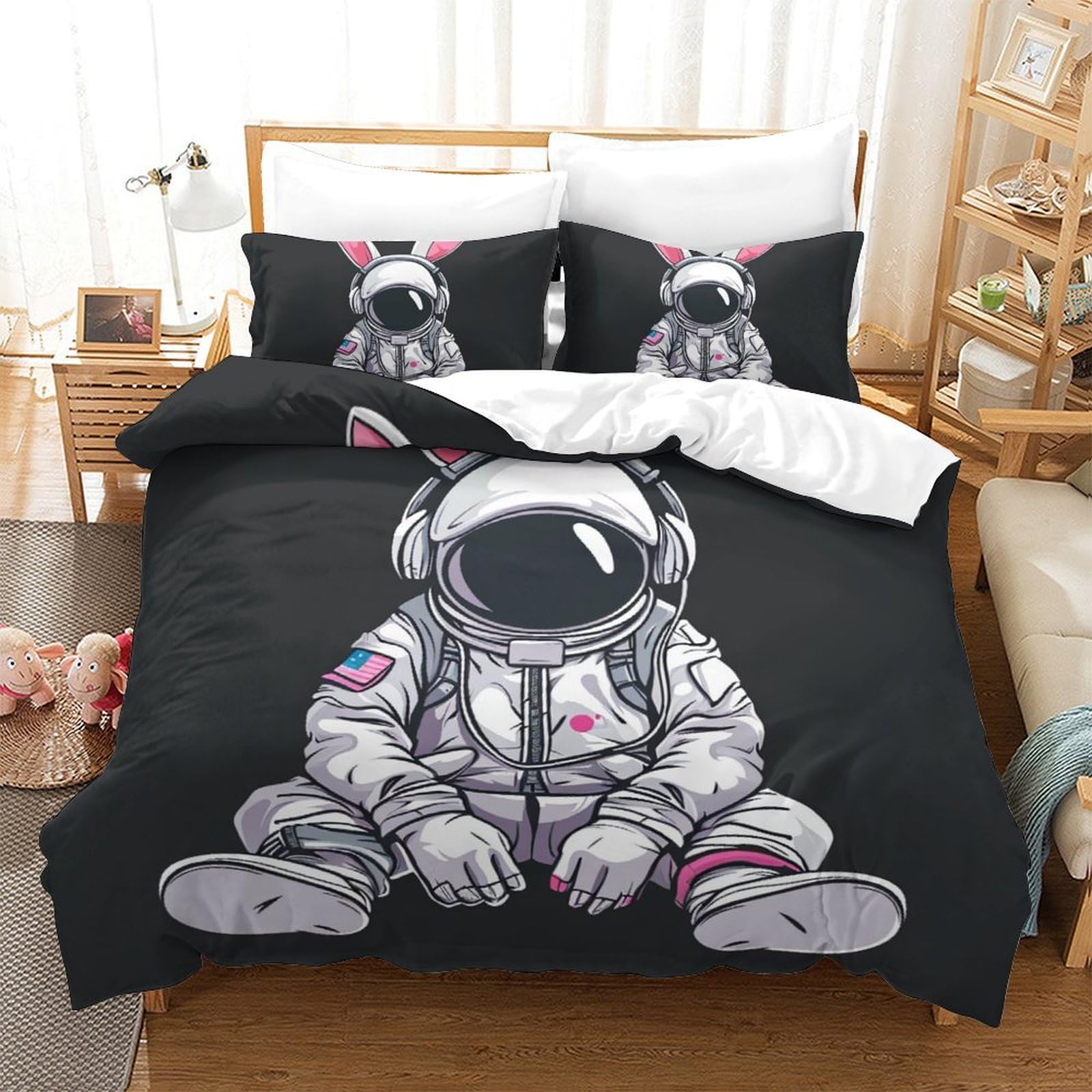 Housse de couette astronaute 3D le cadeau d'anniversaire parfait pour lit d'enfant double