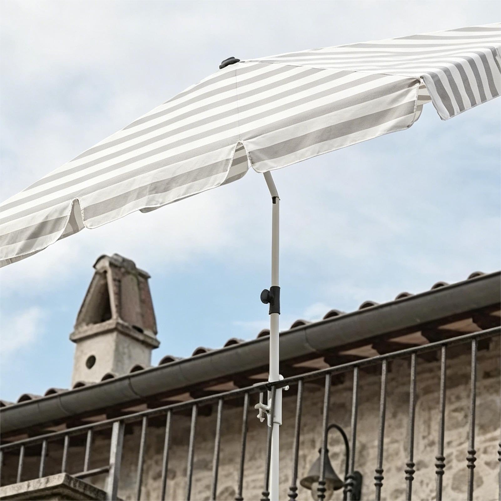Parasol na Patio 200x125cm, Parasol Przeciwsłoneczny Prostokątny z Przyciskiem Nachylenia, UPF 50+, Wodoodporny Baldachim z Poliestru, Balkon, do Ogrodu, na Taras