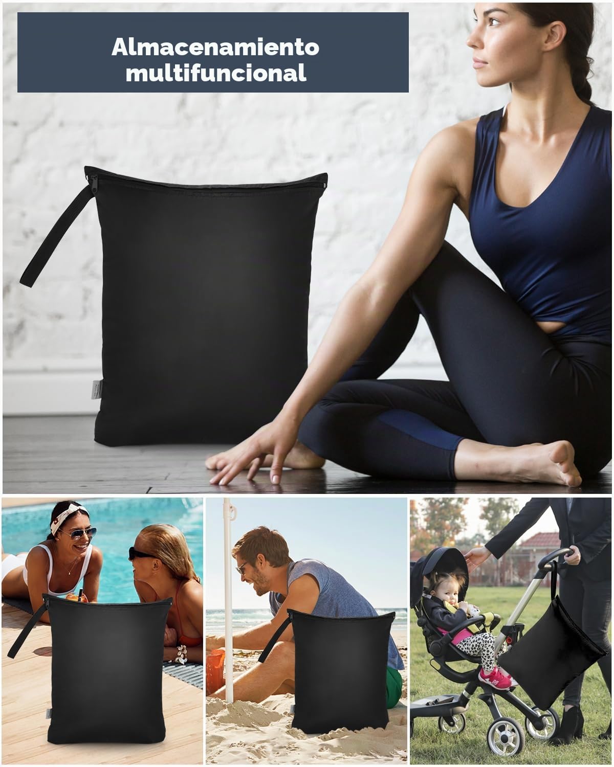 OTraki Bolsa Ropa Sucia Viaje, 2PCS 40x50CM Bolsas Impermeable Bañador Mojado Wetbag Reutilizable Organizador con Cremallera Bolsa De Lavandería para Gimnasio, Natación, Hogar, Viaje (Medium)