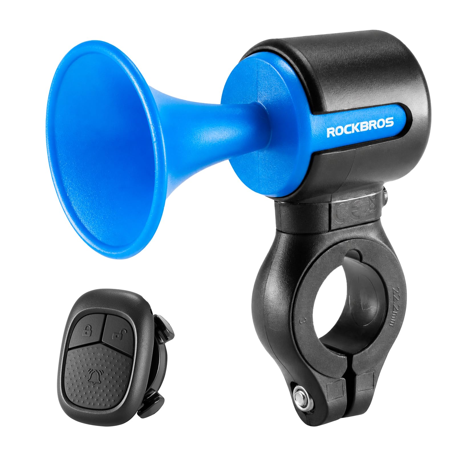 ROCKBROS Bicycle Horn 120 dB with Remote Control, USB-C, IPX5 Waterproof
