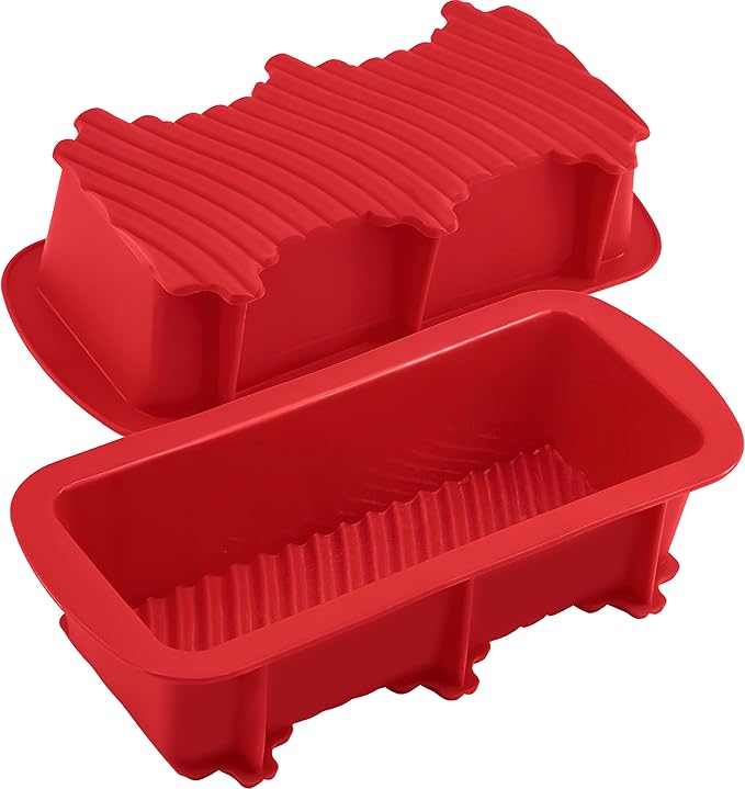 Anaeat Silicone Baking Bread Loaf Pans Set of 2, Nonstick loaf pan