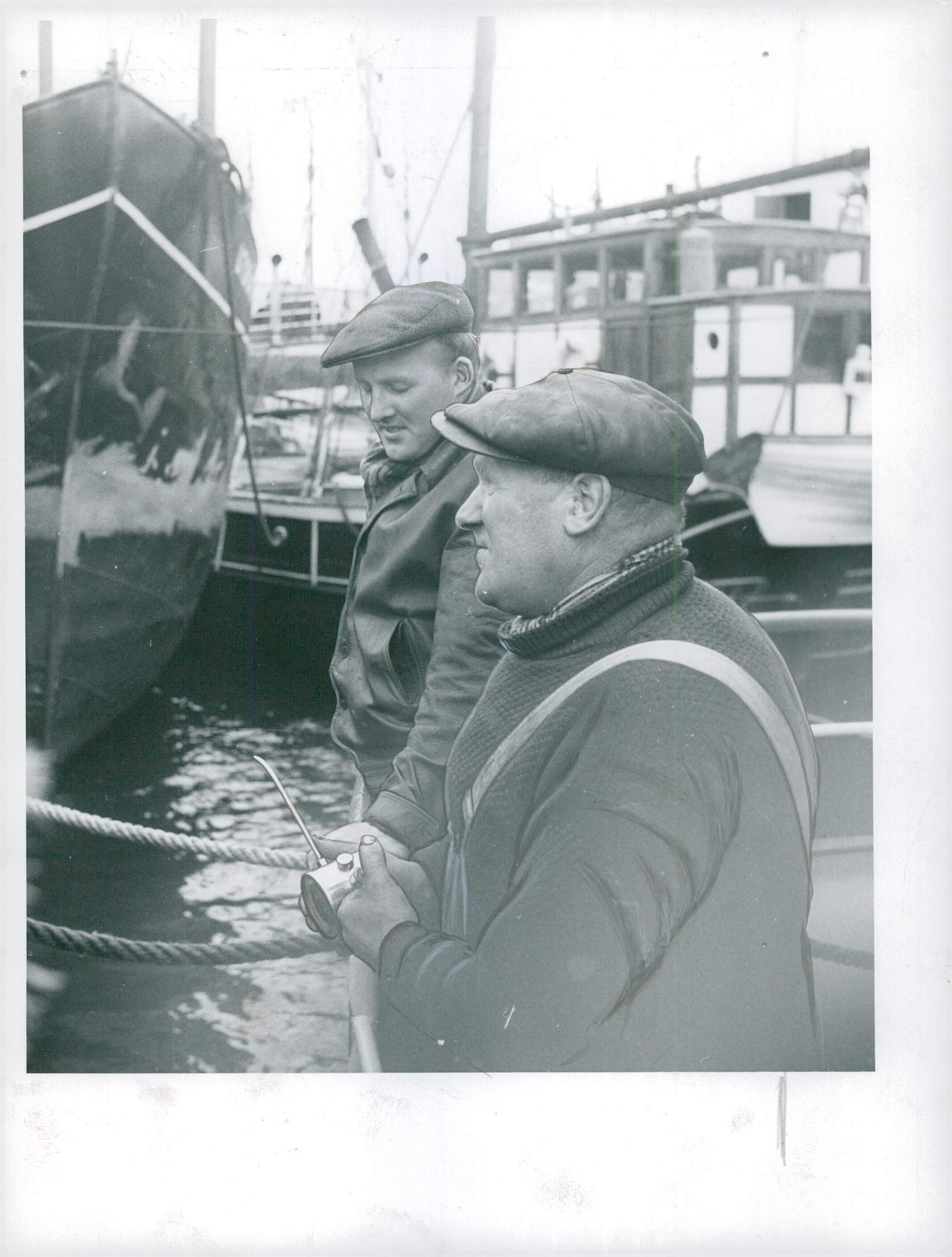 Vintage photo of Tore and Thornvald Olofsson in Skarhamn
