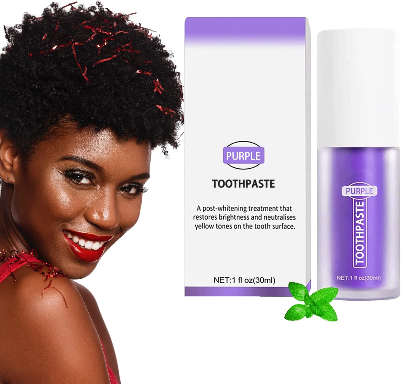 Purple Toothpaste for Teeth Whitening, Purple Whitening Toothpaste Extra Whitening, Purple Tooth Whitening Gel Stain Removal Toothpaste for Sensitivity Relief and Enamel Repair
