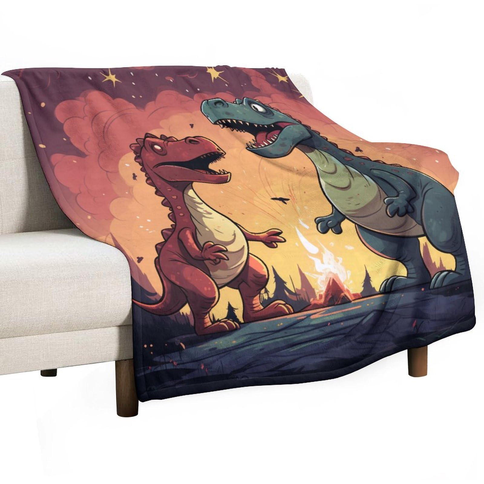Couverture molletonnée dinosaure contre le froid hivernal du lit