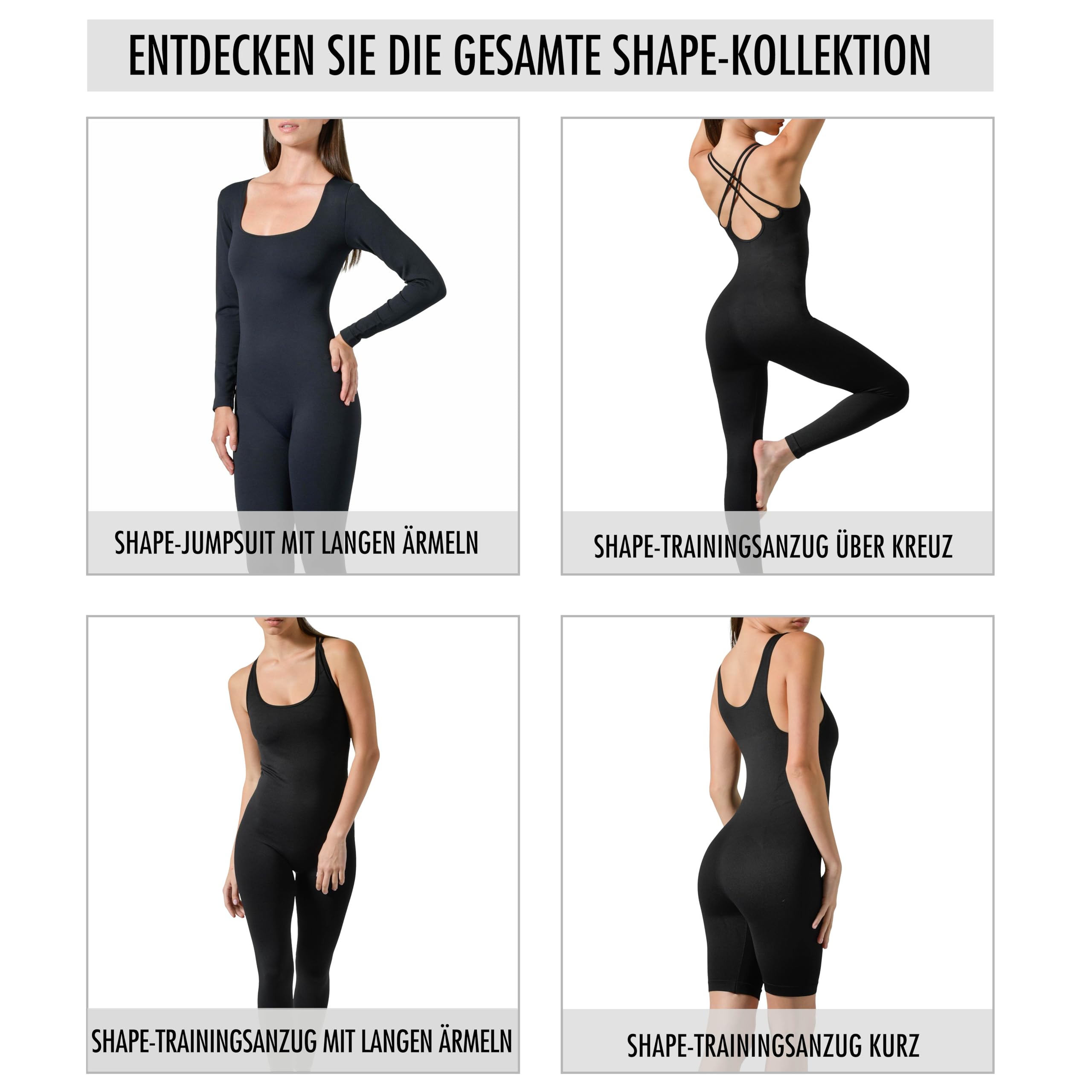 Risalti Sport Jumpsuit Damen – Einteiler Damen Lang, Ärmellos, Eng Anliegend, Nahtlos, Yoga Jumpsuit, Fitness, Gym – Made in Italy