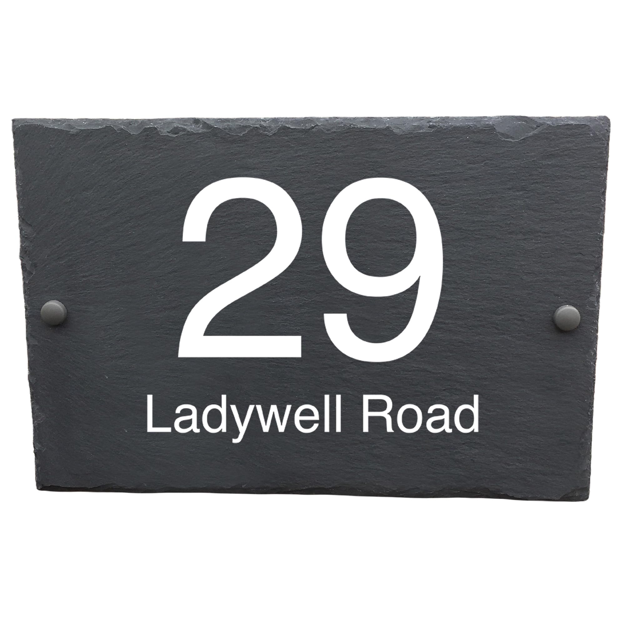 Bespoke Slate House Signs - Handmade Custom Door Number Wall Plaque with Rustic Black Farmhouse Design - Includes Screws & Fixings - Ideal for Home, Office, Gate, Porch - 200x300mm