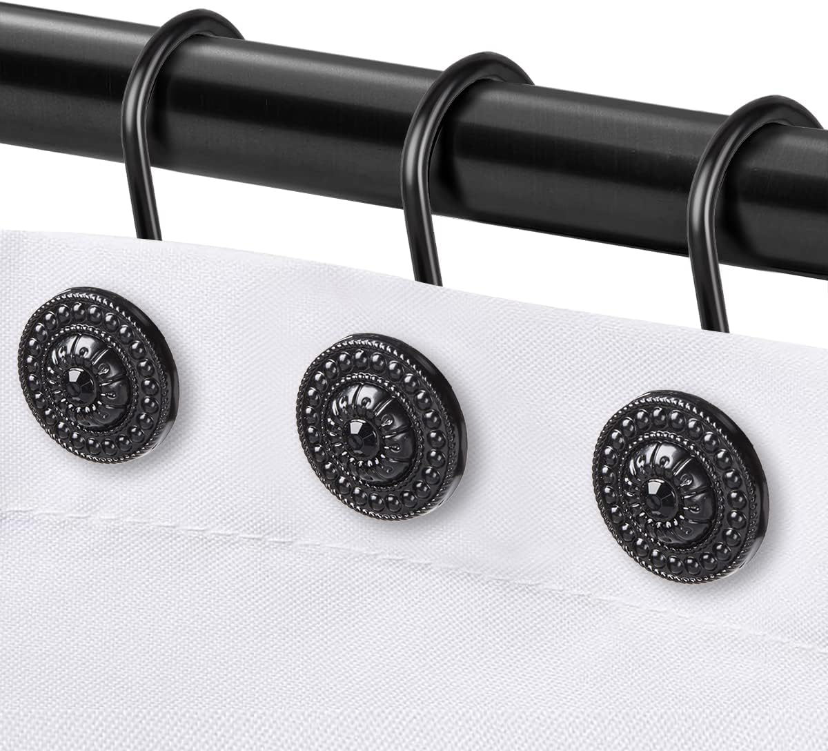 Highland Cow Shower Curtain Hooks Rings,12Pcs Rustproof