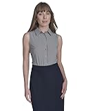 Women's Classic Collared Button Front Sleeveless-Knit Top