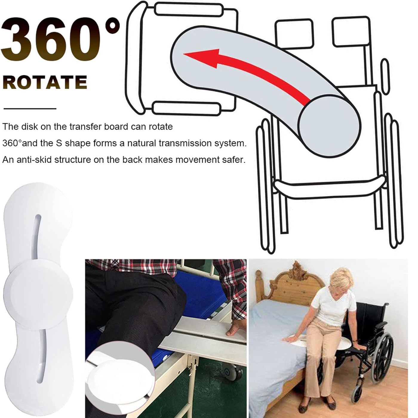 Tabla De Transferencia Para Silla De Ruedas Placa De Cambio Giratoria Tabla Deslizante Para Usuarios De Sillas De Ruedas Para Personas Mayores Y Discapacitadas Desde La Silla De Ruedas a La Cama