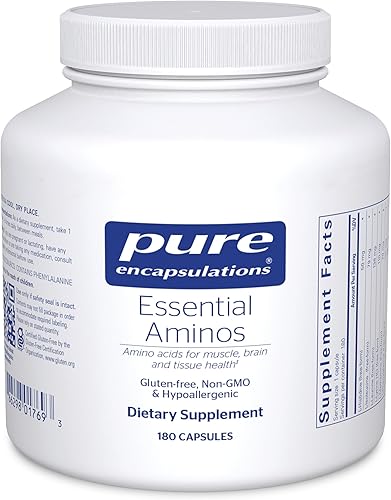 Pure Encapsulations Aminos esenciales  Suplemento de aminoácidos para la recuperación cerebral y muscular  180 cápsulas