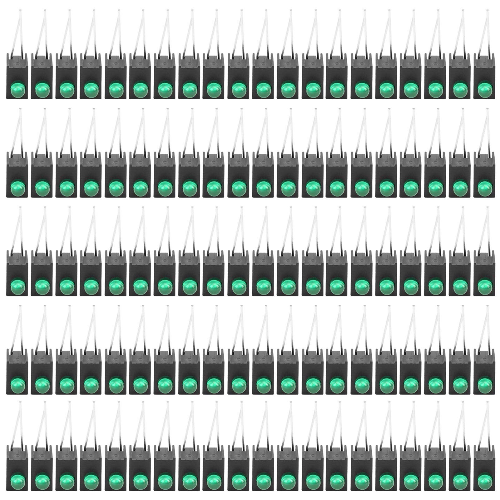 LED Diodes Kit, 100Pcs 3Mm LED Shade Light Emitting Diodes Parts for Electronic for School Science Experiments for DIY for Industrial(Green light, Pisa Leaning Tower Type)