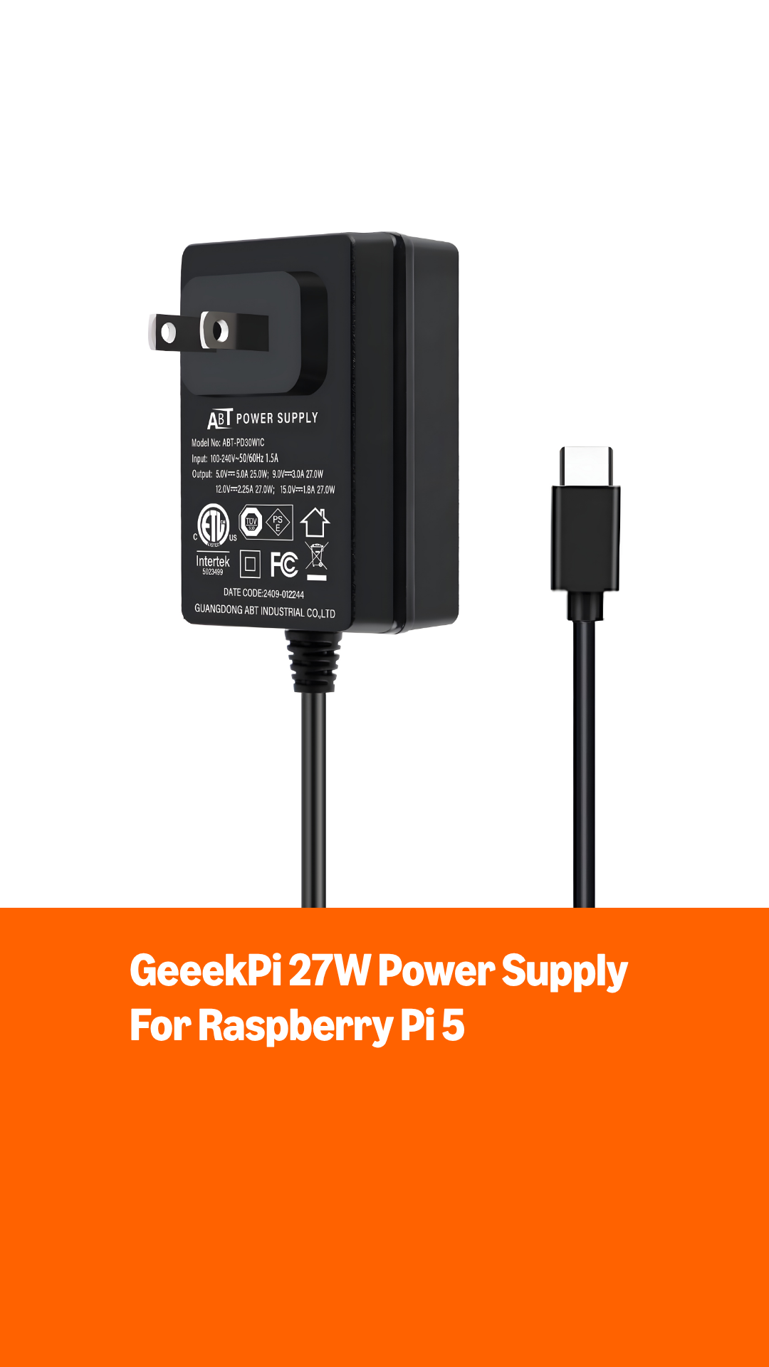 Amazon.com : GeeekPi 27W Power Supply for Raspberry Pi 5, PD
