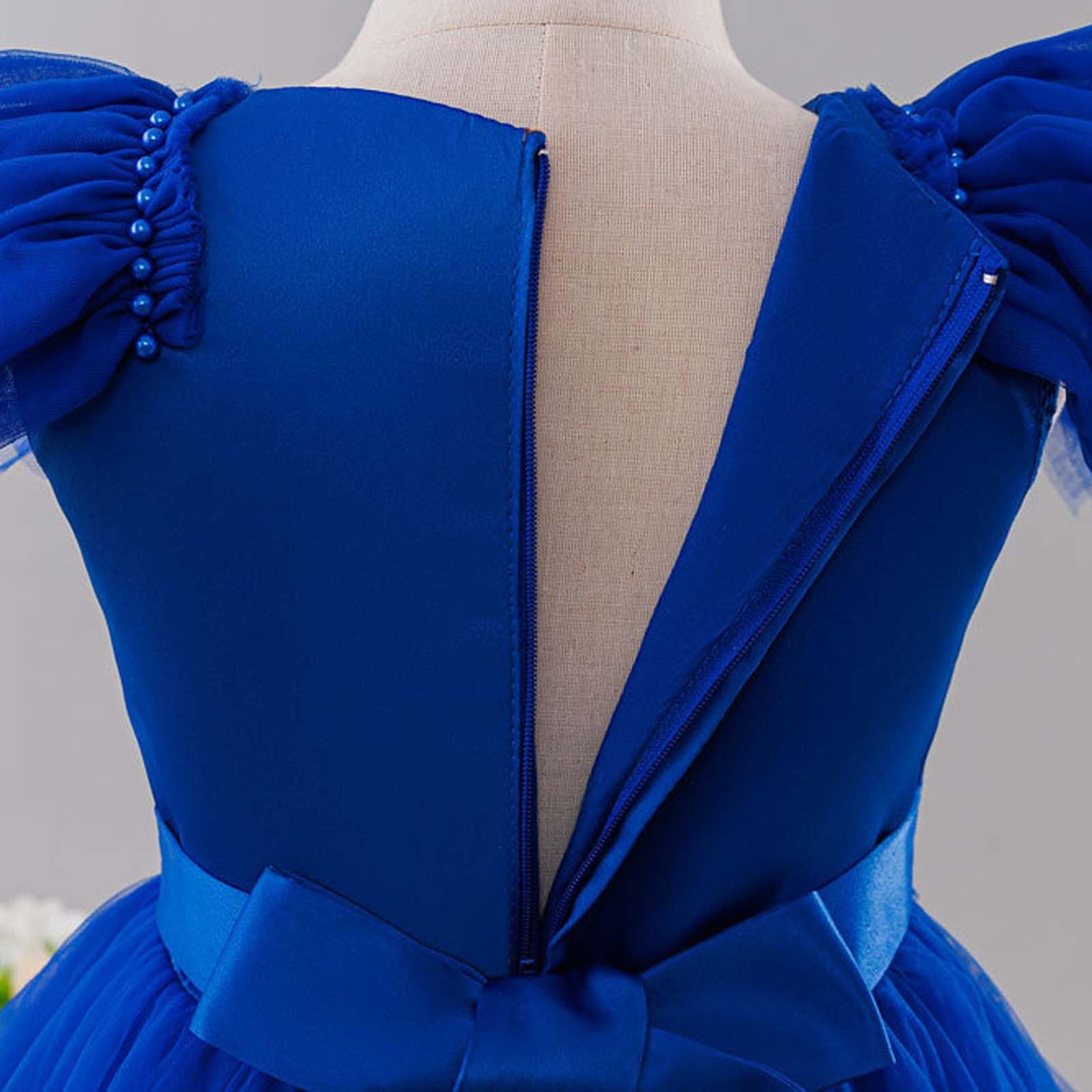 Generico Vestito da Festa per Bambina con Gonna a Strati Lunga e Paillettes Abito Elegante da Sera con Tulle e Volant per Compleanni e Celebrazioni Gonna Paillettes